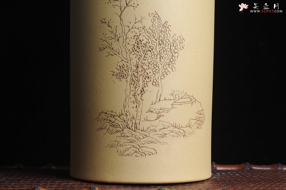 紫砂壶图片：美筒特惠 精品山水高帽笔筒三式 山高月小 水落石出 老师不打草稿直接空刻 一气呵成 - 紫砂壶信息网