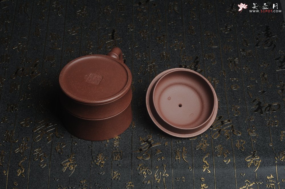 紫砂壶图片：美杯特惠 优质紫泥精工竹节盖杯 - 紫砂壶信息网