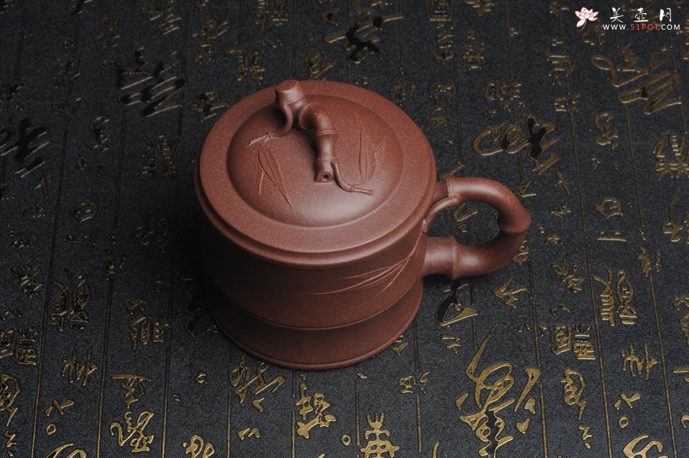 紫砂壶图片：美杯特惠 优质紫泥精工竹节盖杯 - 紫砂壶信息网