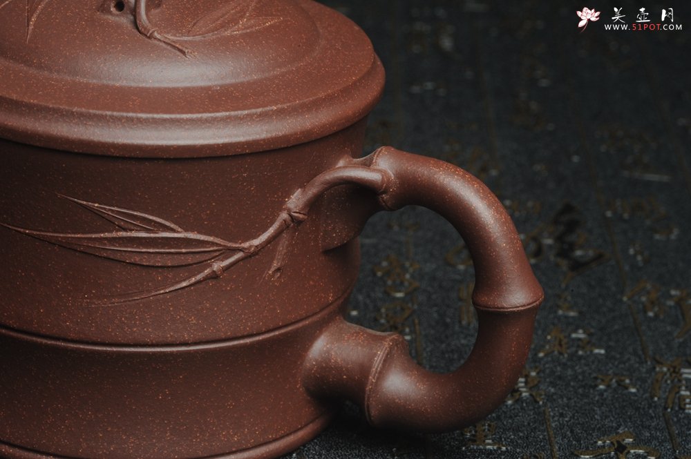 紫砂壶图片：美杯特惠 优质紫泥精工竹节盖杯 - 紫砂壶信息网