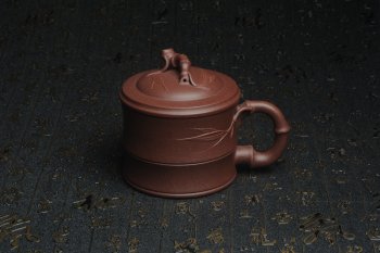 美杯特惠 优质紫泥精工竹节盖杯 - 紫砂壶信息网