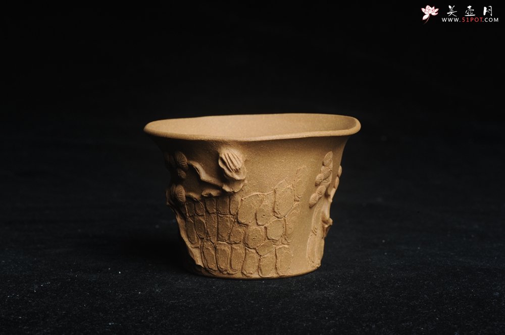 紫砂壶图片：美杯特惠 精致全手工松桩杯 - 紫砂壶信息网