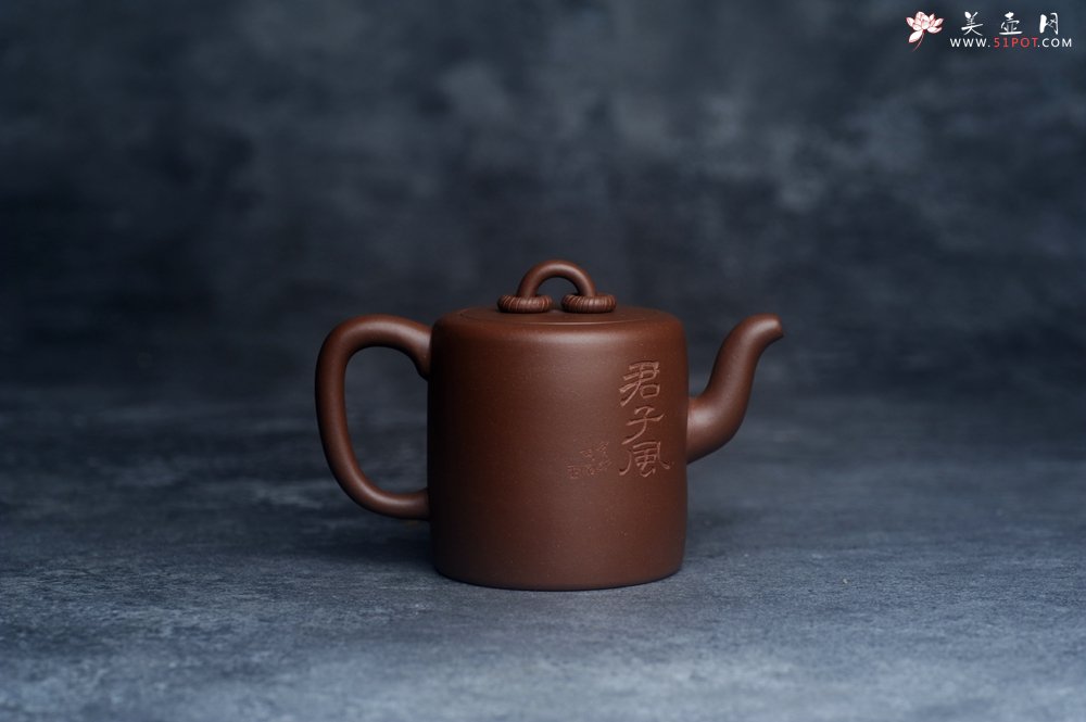 紫砂壶图片：美壶特惠 潜力股王静然 优质文革紫泥双圈壶 君子风 装饰文雅 - 紫砂壶信息网
