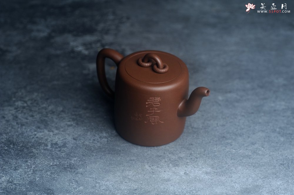 紫砂壶图片：美壶特惠 潜力股王静然 优质文革紫泥双圈壶 君子风 装饰文雅 - 紫砂壶信息网