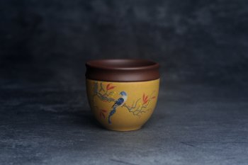 美美杯特惠 精致花鸟紫砂杯 紫泥粉黄金段泥主人杯 茶杯 特文气 - 紫砂壶信息网