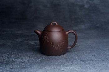 美壶福利特惠 精致特好老紫泥秦权壶 刻竹子 特文气 - 紫砂壶信息网