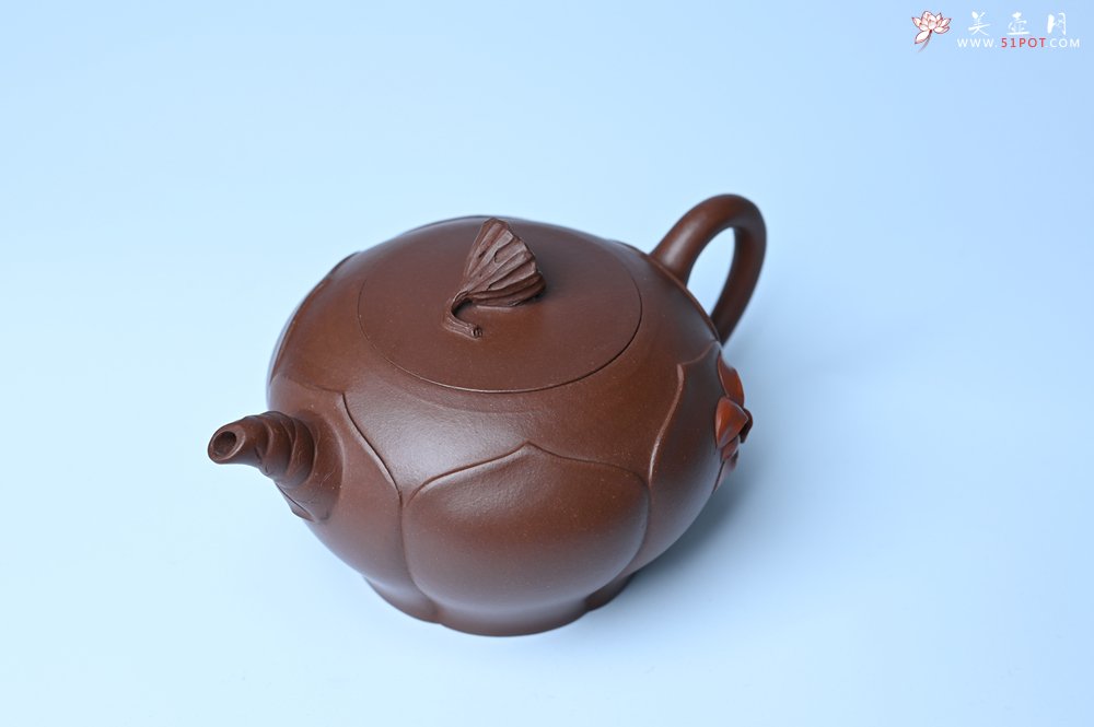 紫砂壶图片：美壶特惠 贴花活灵活现 精致荷花壶 茶人醉爱 - 紫砂壶信息网