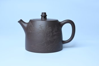 美壶特惠 老紫泥精致山水汉铎壶 茶人醉爱 - 紫砂壶信息网