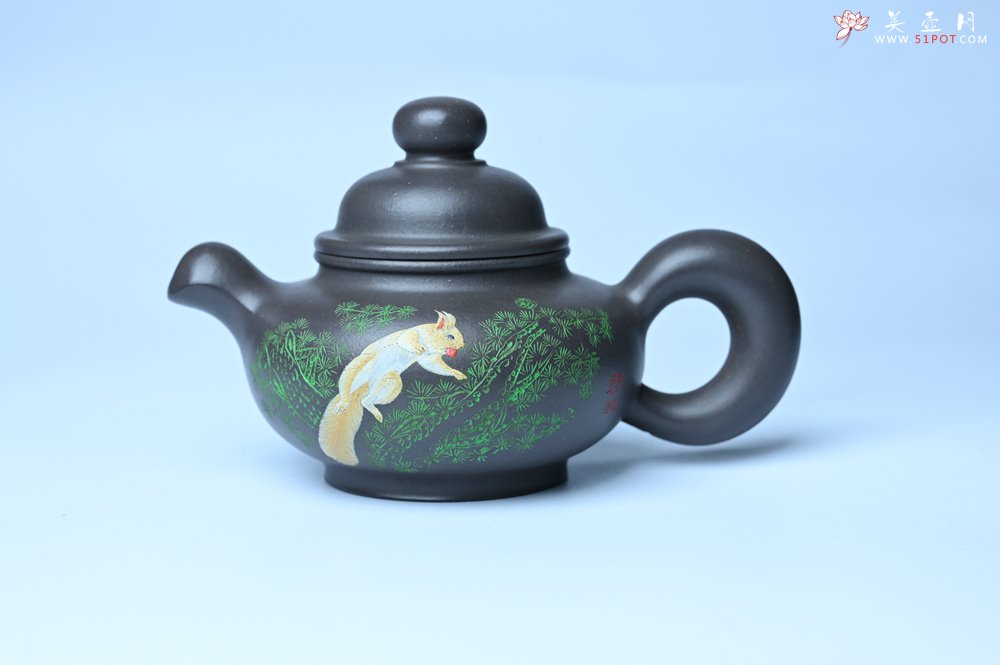 紫砂壶图片：美壶特惠 手工手制紫砂壶特好青灰泥松鼠壶 茶壶 茶具 单壶 - 紫砂壶信息网