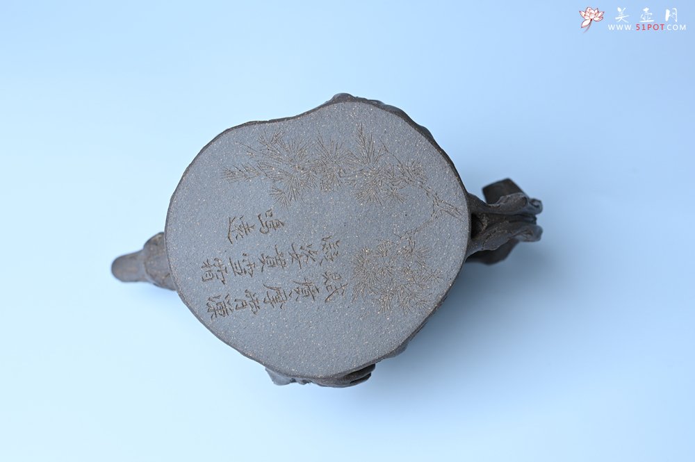 紫砂壶图片：美壶特惠 精致青段泥全松皮 全手工松桩壶 肌理丰富 特文气 - 紫砂壶信息网