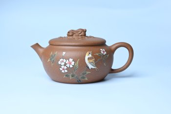 美壶特惠 优质降坡泥花鸟听兔壶 茶人醉爱 - 紫砂壶信息网