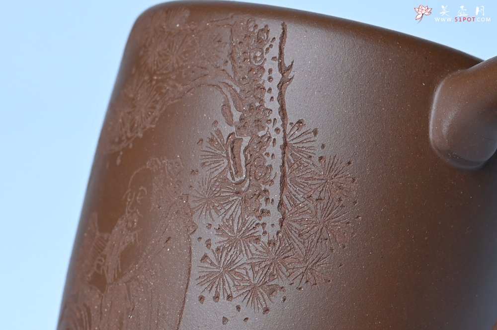 紫砂壶图片：美壶特惠 潜力股王静然 优质紫泥双圈壶 兴来每独往 胜事空自知 装饰文雅 - 紫砂壶信息网