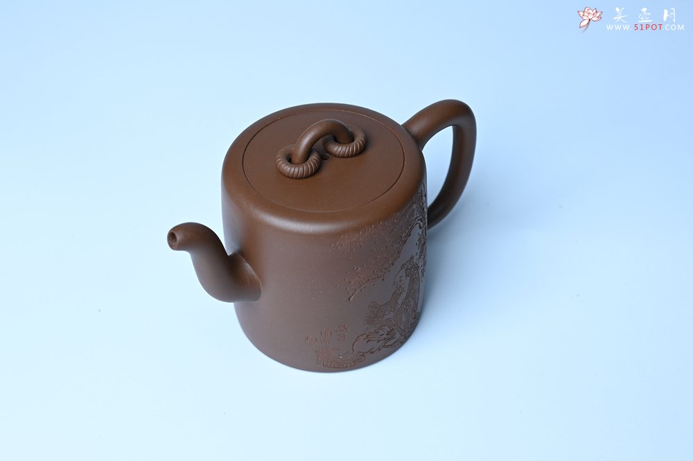 紫砂壶图片：美壶特惠 潜力股王静然 优质紫泥双圈壶 兴来每独往 胜事空自知 装饰文雅 - 紫砂壶信息网