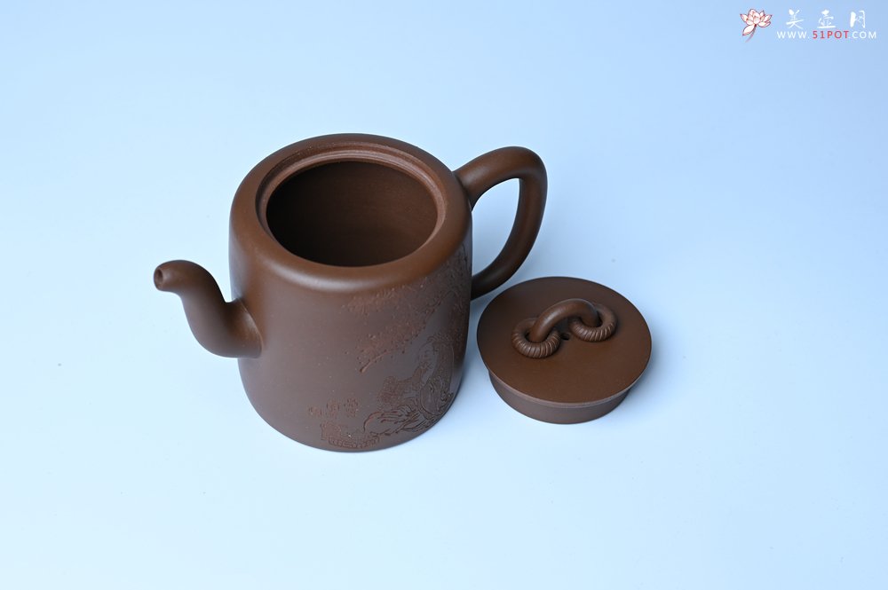 紫砂壶图片：美壶特惠 潜力股王静然 优质紫泥双圈壶 兴来每独往 胜事空自知 装饰文雅 - 紫砂壶信息网