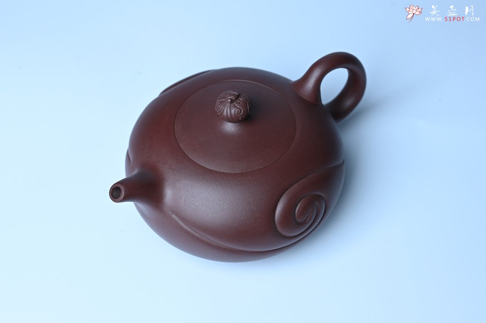 紫砂壶图片：美壶双11特惠 盖花泥 精工油润老紫泥如意半珠 茶人醉爱 - 紫砂壶信息网