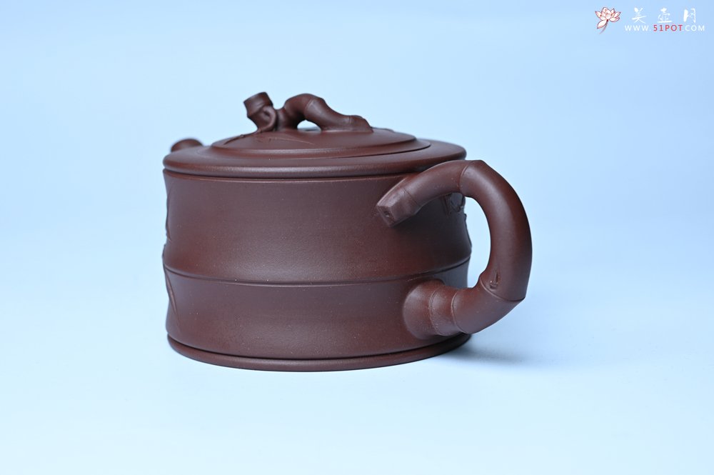 紫砂壶图片：美壶特惠 精致紫泥可心竹段壶 茶人醉爱 - 紫砂壶信息网