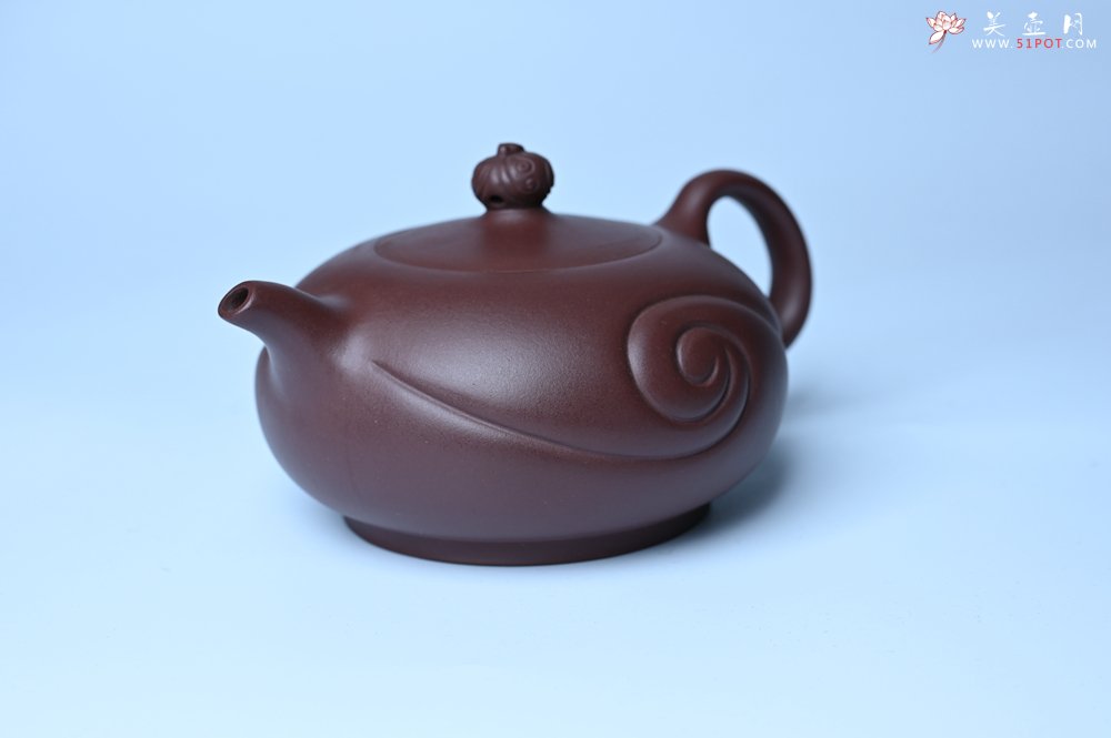 紫砂壶图片：美壶双11特惠 盖花泥 精工油润老紫泥如意半珠 茶人醉爱 - 紫砂壶信息网