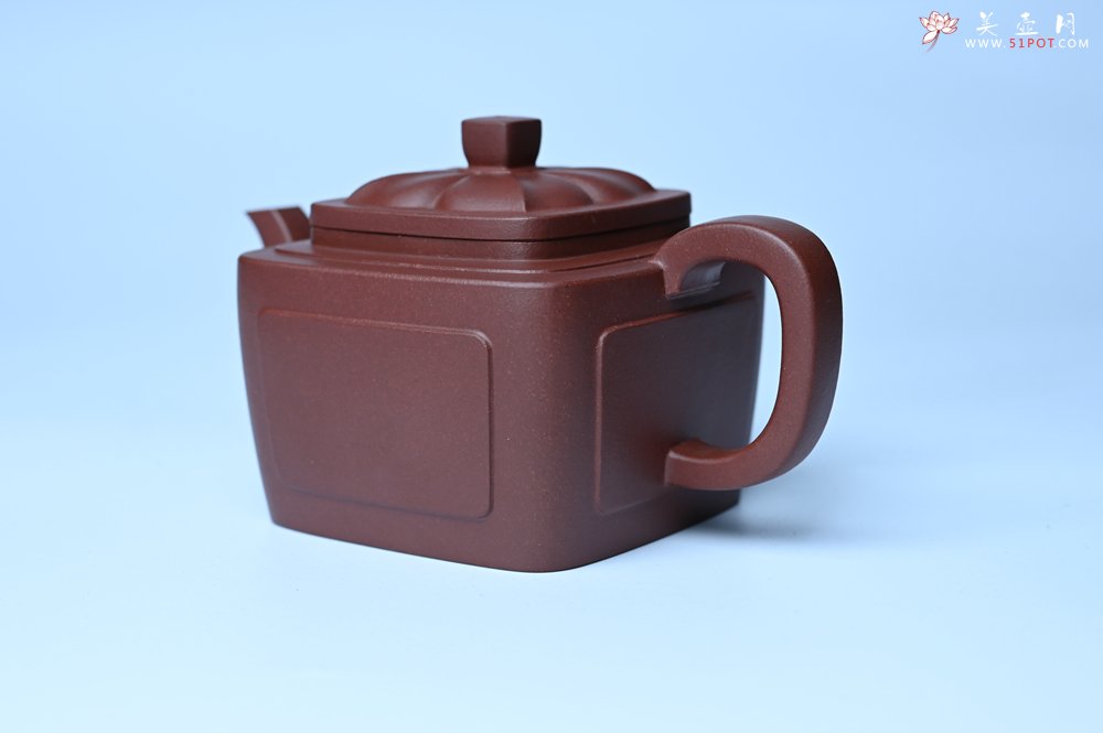 紫砂壶图片：美壶特惠 全手工优质紫红泥精致四方菱花壶 特文气 - 紫砂壶信息网