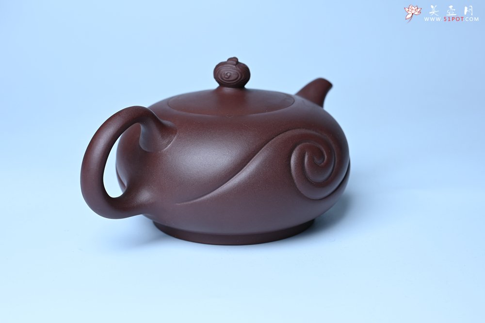 紫砂壶图片：美壶双11特惠 盖花泥 精工油润老紫泥如意半珠 茶人醉爱 - 紫砂壶信息网