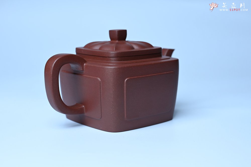 紫砂壶图片：美壶特惠 全手工优质紫红泥精致四方菱花壶 特文气 - 紫砂壶信息网