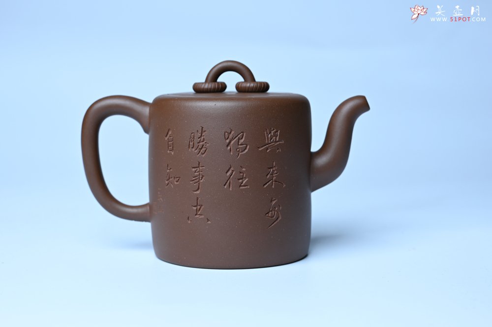 紫砂壶图片：美壶特惠 潜力股王静然 优质紫泥双圈壶 兴来每独往 胜事空自知 装饰文雅 - 紫砂壶信息网