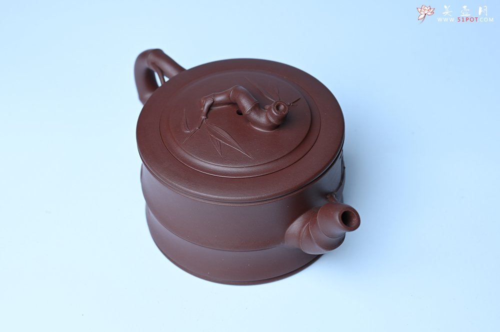 紫砂壶图片：美壶特惠 精致紫泥可心竹段壶 茶人醉爱 - 紫砂壶信息网