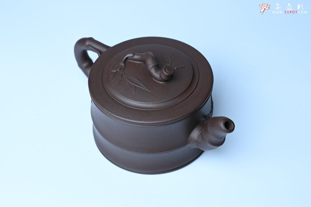 紫砂壶图片：美壶特惠 精致老紫泥可心竹段壶 茶人醉爱 - 紫砂壶信息网