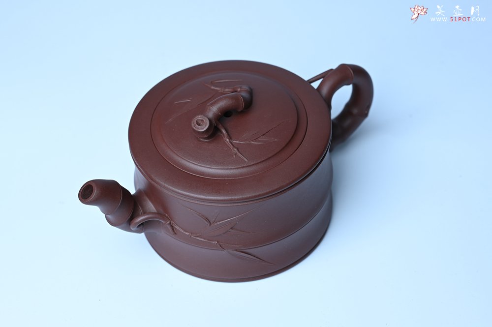 紫砂壶图片：美壶特惠 精致紫泥可心竹段壶 茶人醉爱 - 紫砂壶信息网