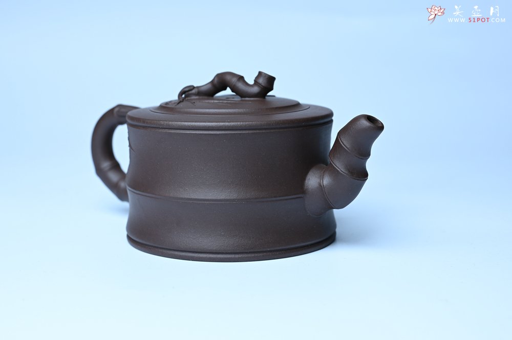 紫砂壶图片：美壶特惠 精致老紫泥可心竹段壶 茶人醉爱 - 紫砂壶信息网