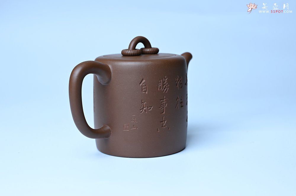 紫砂壶图片：美壶特惠 潜力股王静然 优质紫泥双圈壶 兴来每独往 胜事空自知 装饰文雅 - 紫砂壶信息网