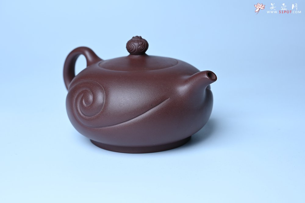 紫砂壶图片：美壶双11特惠 盖花泥 精工油润老紫泥如意半珠 茶人醉爱 - 紫砂壶信息网