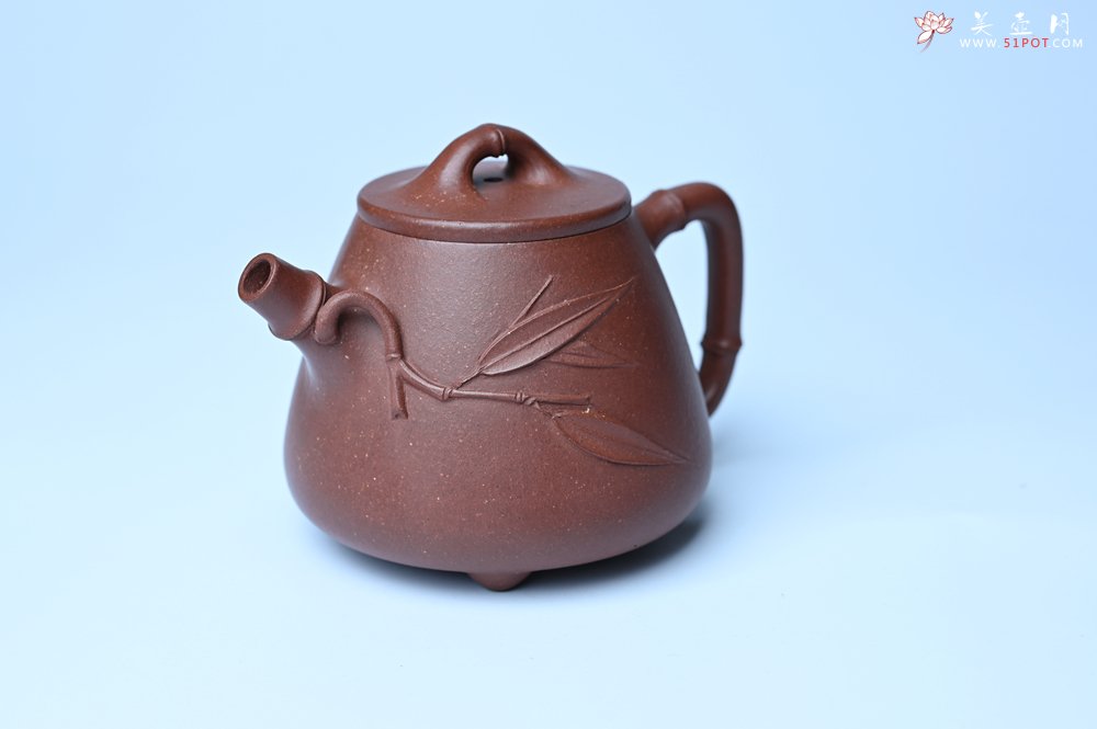 紫砂壶图片：美壶特惠 优质紫泥竹叶高石瓢壶 茶人醉爱 - 紫砂壶信息网