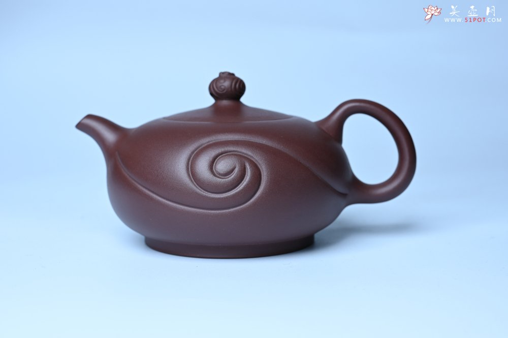 紫砂壶图片：美壶双11特惠 盖花泥 精工油润老紫泥如意半珠 茶人醉爱 - 紫砂壶信息网