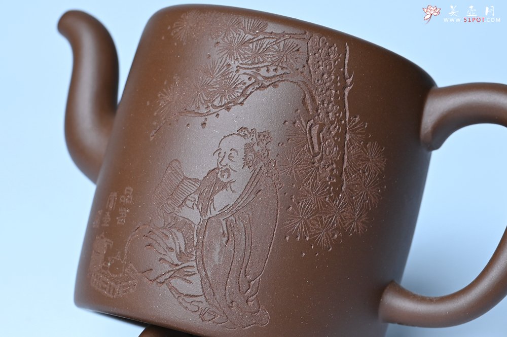 紫砂壶图片：美壶特惠 潜力股王静然 优质紫泥双圈壶 兴来每独往 胜事空自知 装饰文雅 - 紫砂壶信息网