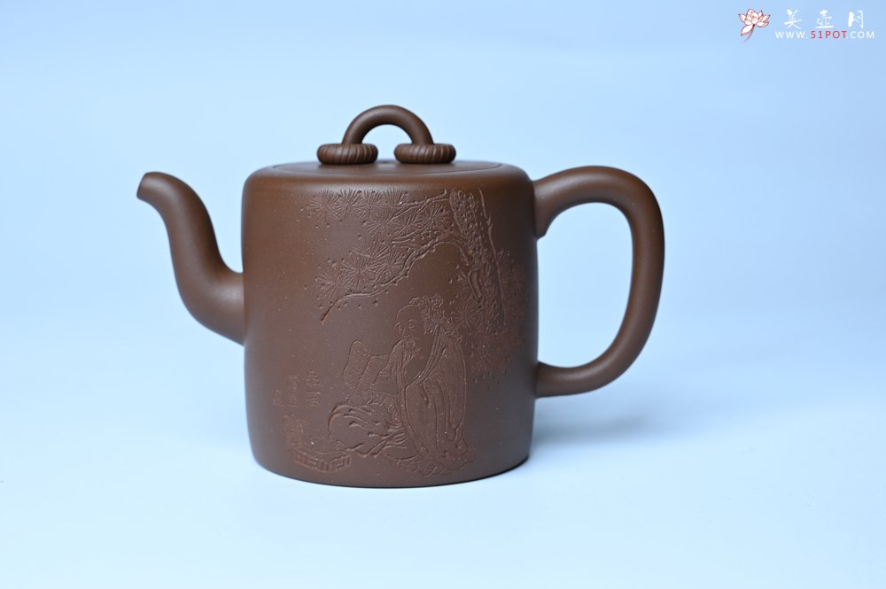 紫砂壶图片：美壶特惠 潜力股王静然 优质紫泥双圈壶 兴来每独往 胜事空自知 装饰文雅 - 紫砂壶信息网