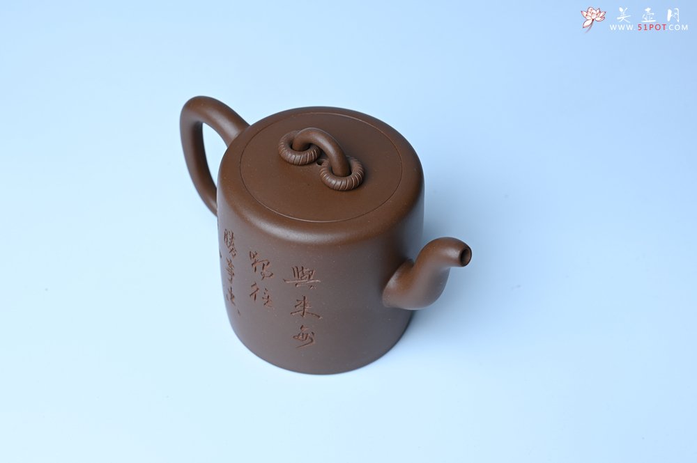 紫砂壶图片：美壶特惠 潜力股王静然 优质紫泥双圈壶 兴来每独往 胜事空自知 装饰文雅 - 紫砂壶信息网