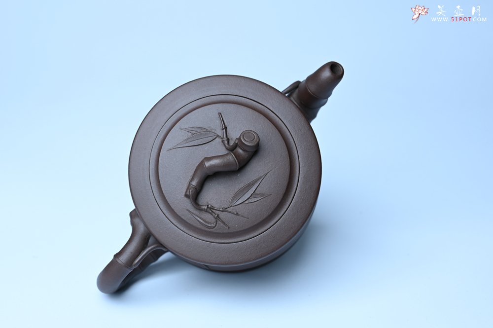 紫砂壶图片：美壶特惠 精致老紫泥可心竹段壶 茶人醉爱 - 紫砂壶信息网