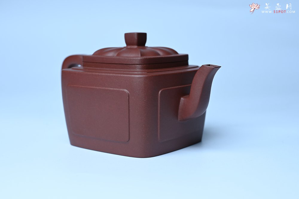 紫砂壶图片：美壶特惠 全手工优质紫红泥精致四方菱花壶 特文气 - 紫砂壶信息网