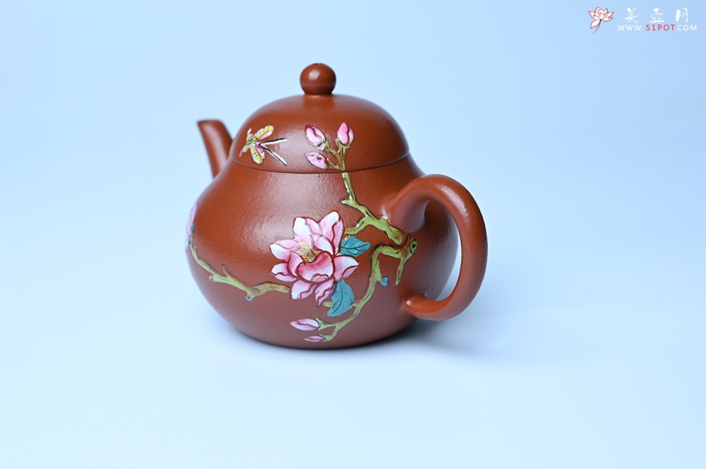 紫砂壶图片：美壶特惠 优质朱泥梨形壶 蝶恋花 茶人醉爱 - 紫砂壶信息网