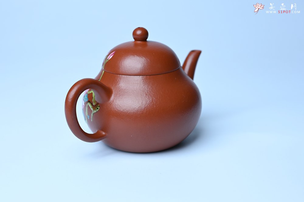 紫砂壶图片：美壶特惠 优质朱泥梨形壶 蝶恋花 茶人醉爱 - 紫砂壶信息网