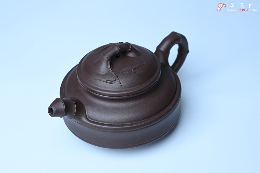 紫砂壶图片：美壶特惠 优质老紫泥双线竹鼓二式 养后特润 - 紫砂壶信息网