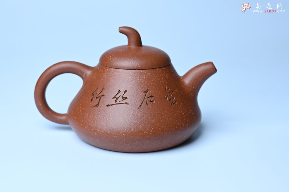 紫砂壶图片：美壶特惠 潜力股王老师 全手工拍打成型茄瓢壶 装饰居不可无竹 特文气 - 紫砂壶信息网