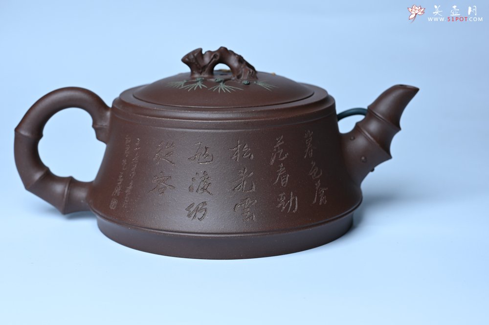 紫砂壶图片：美壶年底特惠 精品松竹梅紫砂壶 清虚静泰 暮色苍茫看劲松 乱云飞渡仍从容 - 紫砂壶信息网