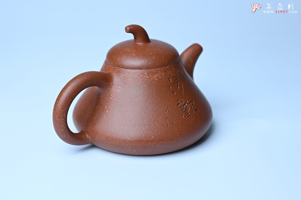 紫砂壶图片：美壶特惠 潜力股王老师 全手工拍打成型茄瓢壶 装饰枯枝鸟 特文气 - 紫砂壶信息网