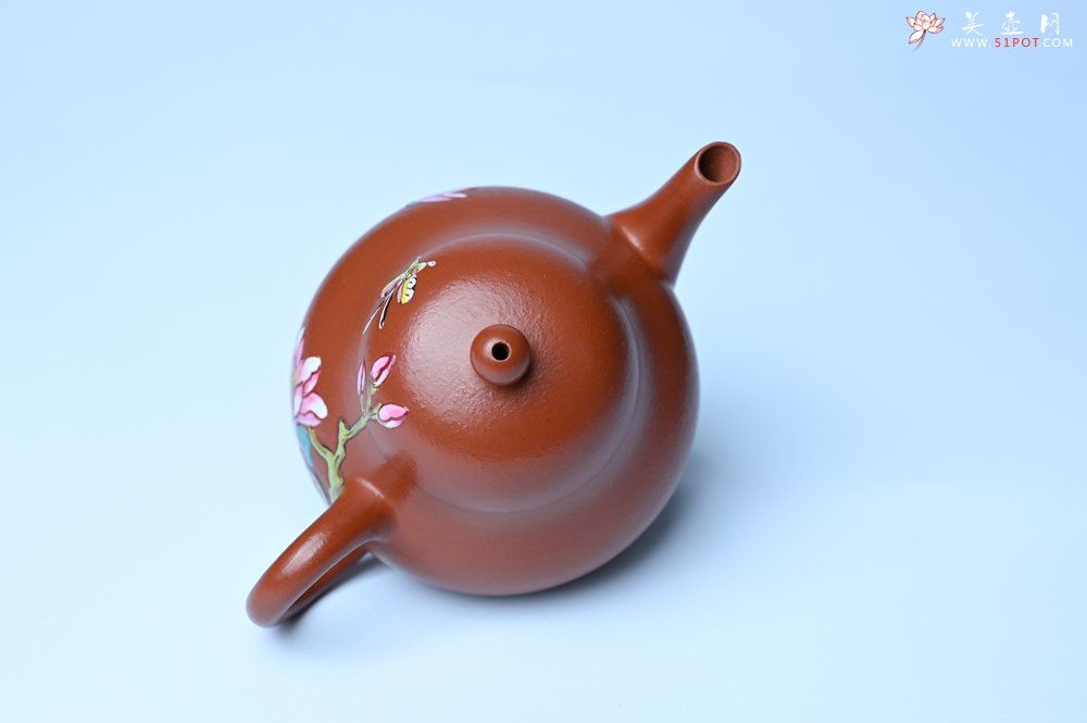 紫砂壶图片：美壶特惠 优质朱泥梨形壶 蝶恋花 茶人醉爱 - 紫砂壶信息网