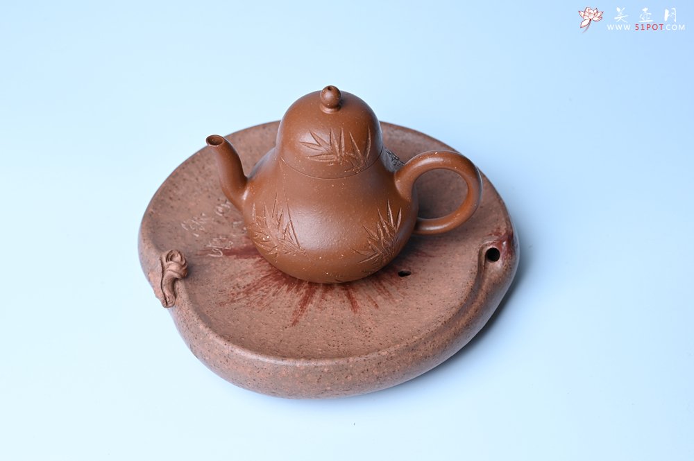 紫砂壶图片：美器特惠 朱自立工作室精品寿桃干泡台 直径大约15cm - 紫砂壶信息网