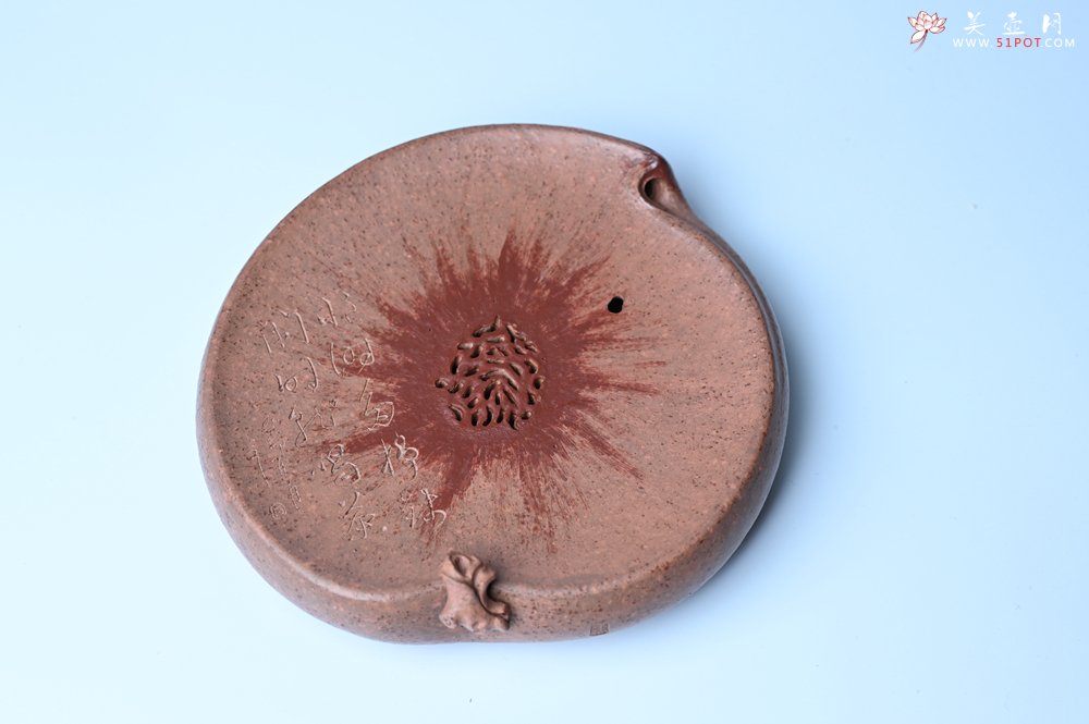 紫砂壶图片：美器特惠 朱自立工作室精品寿桃干泡台 直径大约15cm - 紫砂壶信息网