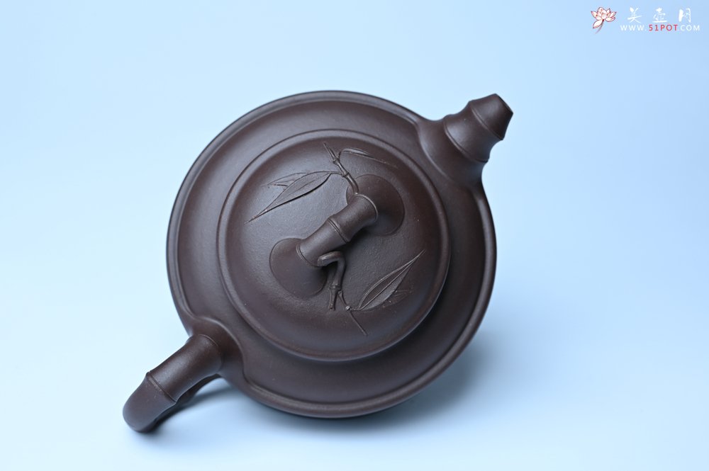 紫砂壶图片：美壶特惠 优质老紫泥双线竹鼓二式 养后特润 - 紫砂壶信息网