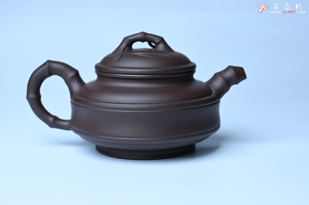 紫砂壶图片：美壶特惠 优质老紫泥双线竹鼓二式 养后特润 - 紫砂壶信息网