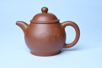 美壶特惠 王老师 全手工红降坡泥潘壶 国助工 易轩 范小君徒杨志老师刻绘 装饰小富贵特文气 - 紫砂壶信息网